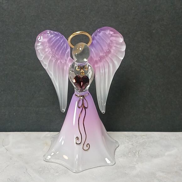 Lavender Angelique Glass Angel Figurine by Glass Baron Model A0 879-L - Picture 1 of 7